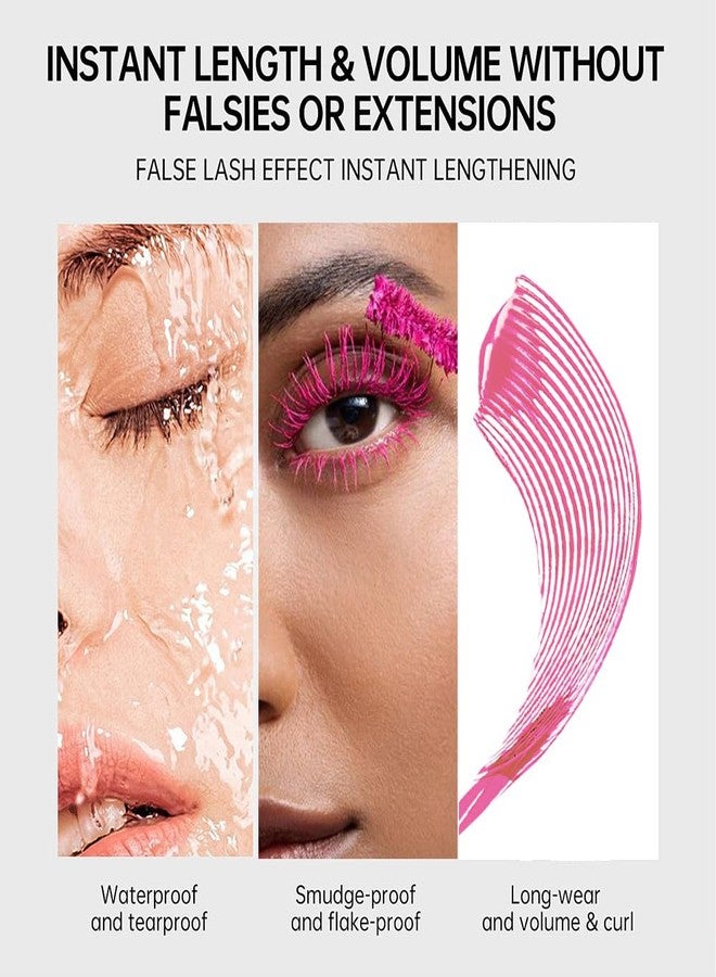 AMY'S DIARY Pink mascara for eyelashes Waterproof,Royal Eyelash Mascara Long lasting Charming Voluminous Cruelty Free Vegan Eye Makeup Eyelashes for Women (Pink) - Image 5